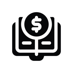 financial literacy glyph icon. Strong and solid vector icon for websites, mobile interfaces, presentations, and visual branding. High quality and easy to edit.