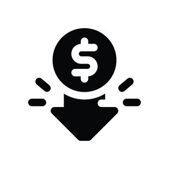 loss glyph icon. Strong and solid vector icon for websites, mobile interfaces, presentations, and visual branding. High quality and easy to edit.