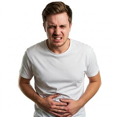 A man with a stomach ache