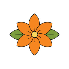 orange blossom flower on white background.