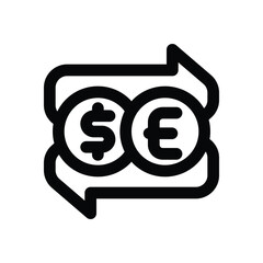 money exchange line icon. Clean and minimalist vector icon for websites, mobile apps, presentations, and logos. Fully scalable and customizable for any project.