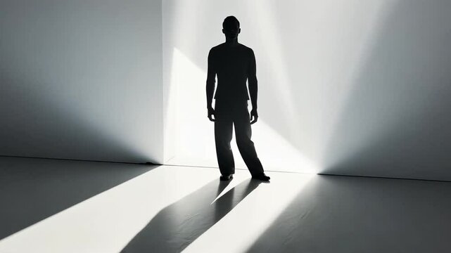 Silhouette an der Grenze von Licht und Schatten