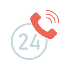 Icon a 24 hours, isolated against a clean background.