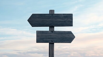 Wooden Directional Signs Against Cloudy Sky