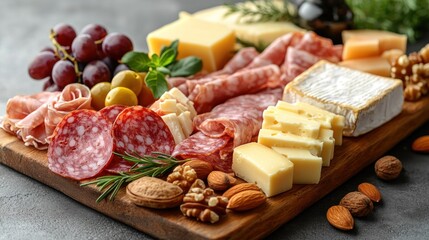 Gourmet cheese and cured meat platter