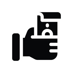 cash glyph icon. Strong and solid vector icon for websites, mobile interfaces, presentations, and visual branding. High quality and easy to edit.