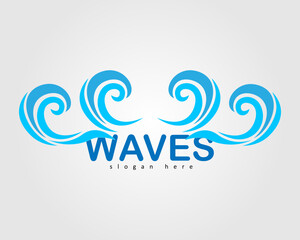 Naklejka premium waves vector icon logo design illustration