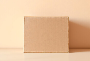 Square Box Mockup Peach Background