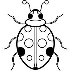 Minimalist Ladybug Vector Line Art