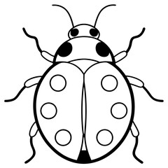 Minimalist Ladybug Vector Line Art