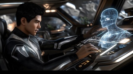 Highly detailed scene of a business professional working