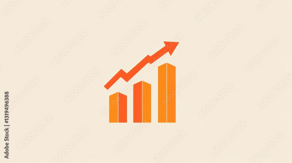 Poster abstract graphic of rising graph representing business growth