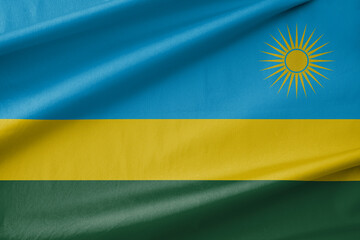 Rwanda National Flag Waving in the Wind