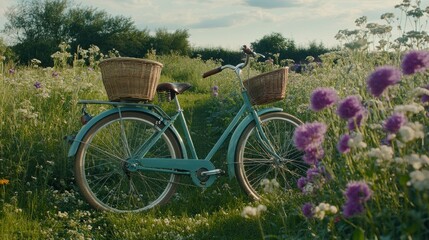 Vintage Bicycle in a Summer Meadow