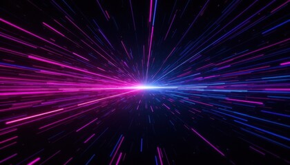 Fototapeta premium A captivating abstract background featuring a symphony of dynamic lines and radiant laser beams that create a striking visual depth and space for text placement.