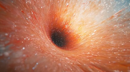 Abstract Orange And White Glittering Vortex With Dark Center