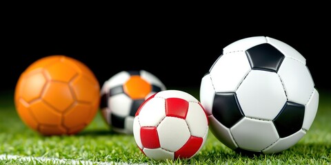 Obraz premium Dynamic Sports Balls with Banner for Championship Promotion