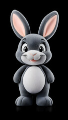 Obraz premium Cute gray rabbit figurine