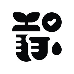 test tube glyph icon. Strong and solid vector icon for websites, mobile interfaces, presentations, and visual branding. High quality and easy to edit.