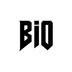 Obraz premium BIO letter logo design for technology company. BIO logo design black and white color combination. BIO logo, BIO vector, BIO design, BIO icon, BIO alphabet. BIO typography logo design.