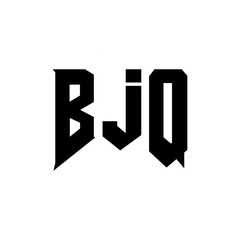 BJQ letter logo design for technology company. BJQ logo design black and white color combination. BJQ logo, BJQ vector, BJQ design, BJQ icon, BJQ alphabet. BJQ typography logo design.