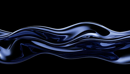 Dark blue liquid flowing