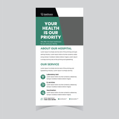 professional medical dl flyer rack card or hospital dental doctor nursing flyer poster brochure banner template design vector 