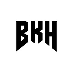 BKH letter logo design for technology company. BKH logo design black and white color combination. BKH logo, BKH vector, BKH design, BKH icon, BKH alphabet. BKH typography logo design.