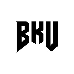BKU letter logo design for technology company. BKU logo design black and white color combination. BKU logo, BKU vector, BKU design, BKU icon, BKU alphabet. BKU typography logo design.