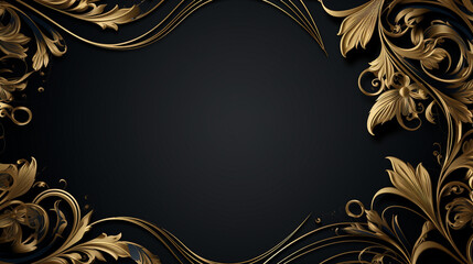 gold ornamental on a black background