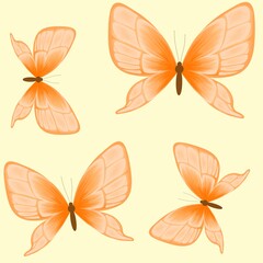 Butterfly seamless pattern element
