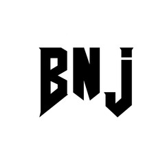 BNJ letter logo design for technology company. BNJ logo design black and white color combination. BNJ logo, BNJ vector, BNJ design, BNJ icon, BNJ alphabet. BNJ typography logo design.