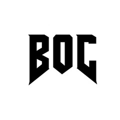 BOC letter logo design for technology company. BOC logo design black and white color combination. BOC logo, BOC vector, BOC design, BOC icon, BOC alphabet. BOC typography logo design.