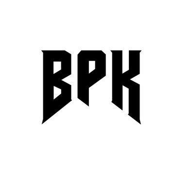 BPK letter logo design for technology company. BPK logo design black and white color combination. BPK logo, BPK vector, BPK design, BPK icon, BPK alphabet. BPK typography logo design.