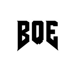 Obraz premium BQE letter logo design for technology company. BQE logo design black and white color combination. BQE logo, BQE vector, BQE design, BQE icon, BQE alphabet. BQE typography logo design.