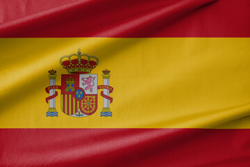 Spain National Flag Waving in the Wind