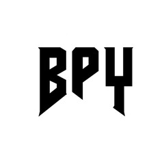 BPY letter logo design for technology company. BPY logo design black and white color combination. BPY logo, BPY vector, BPY design, BPY icon, BPY alphabet. BPY typography logo design.