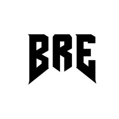 BRE letter logo design for technology company. BRE logo design black and white color combination. BRE logo, BRE vector, BRE design, BRE icon, BRE alphabet. BRE typography logo design.