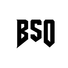 BSO letter logo design for technology company. BSO logo design black and white color combination. BSO logo, BSO vector, BSO design, BSO icon, BSO alphabet. BSO typography logo design.