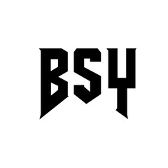 BSY letter logo design for technology company. BSY logo design black and white color combination. BSY logo, BSY vector, BSY design, BSY icon, BSY alphabet. BSY typography logo design.