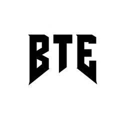 BTE letter logo design for technology company. BTE logo design black and white color combination. BTE logo, BTE vector, BTE design, BTE icon, BTE alphabet. BTE typography logo design.