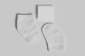 Baby Sock With Label Mockup