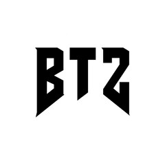 Fototapeta premium BTZ letter logo design for technology company. BTZ logo design black and white color combination. BTZ logo, BTZ vector, BTZ design, BTZ icon, BTZ alphabet. BTZ typography logo design.