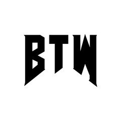 BTW letter logo design for technology company. BTW logo design black and white color combination. BTW logo, BTW vector, BTW design, BTW icon, BTW alphabet. BTW typography logo design.