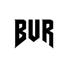 Obraz premium BUR letter logo design for technology company. BUR logo design black and white color combination. BUR logo, BUR vector, BUR design, BUR icon, BUR alphabet. BUR typography logo design.