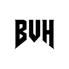 BVH letter logo design for technology company. BVH logo design black and white color combination. BVH logo, BVH vector, BVH design, BVH icon, BVH alphabet. BVH typography logo design.
