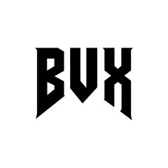 Obraz premium BVX letter logo design for technology company. BVX logo design black and white color combination. BVX logo, BVX vector, BVX design, BVX icon, BVX alphabet. BVX typography logo design.