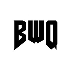BWQ letter logo design for technology company. BWQ logo design black and white color combination. BWQ logo, BWQ vector, BWQ design, BWQ icon, BWQ alphabet. BWQ typography logo design.