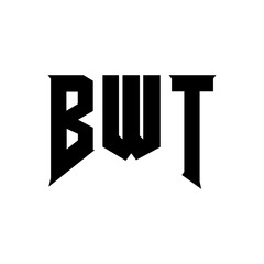 BWT letter logo design for technology company. BWT logo design black and white color combination. BWT logo, BWT vector, BWT design, BWT icon, BWT alphabet. BWT typography logo design.