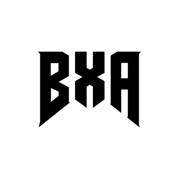 BXA letter logo design for technology company. BXA logo design black and white color combination. BXA logo, BXA vector, BXA design, BXA icon, BXA alphabet. BXA typography logo design.